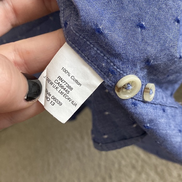 J Crew Casual Blue Button Down Collared Shirt - Picture 5 of 5